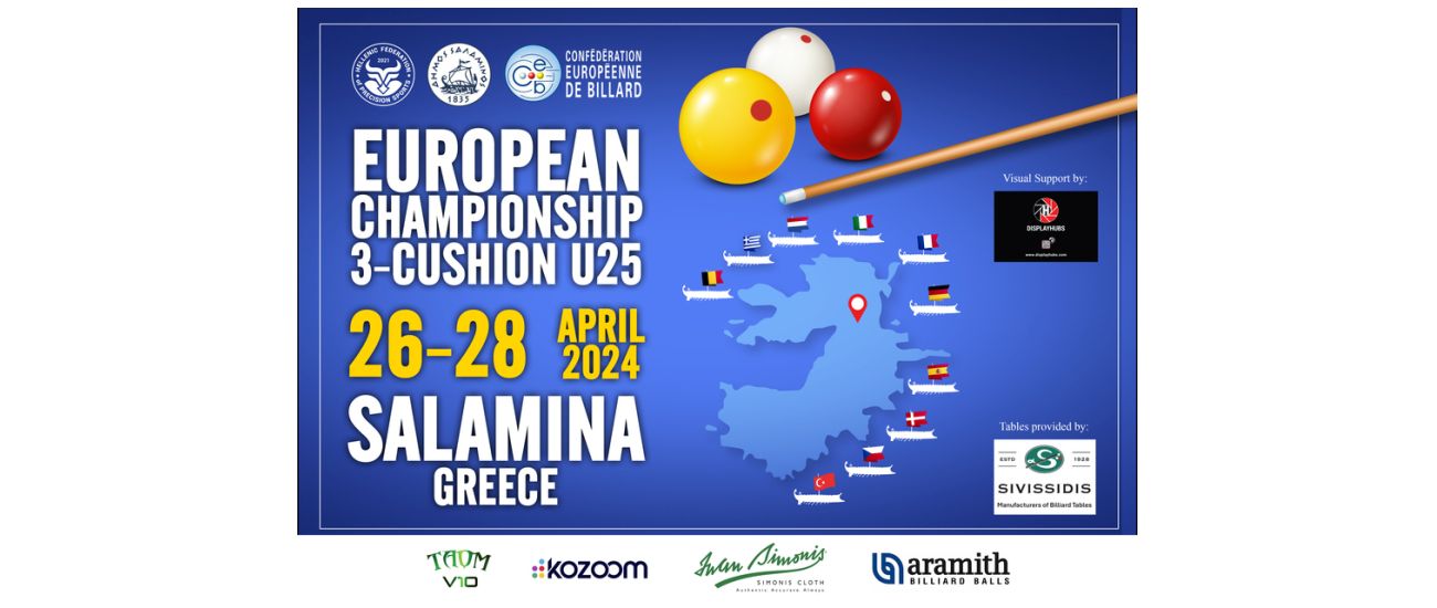 EUROPEAN CHAMPIONSHIP 3-CUSHION U25: SALAMINA, GREECE.