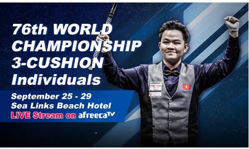 The 76TH WORLD CHAMPIONSHIP 3-CUSHION INDIVIDUAL KICKS OFF IN VIETNAM